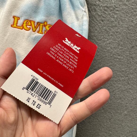 Levi's Sweatpants Girls XL Blue White Cloud Benchwarmer Jogger + Pockets NEW - Picture 5 of 10